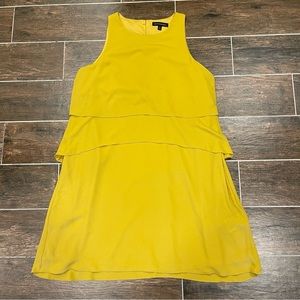 Banana Republic Mustard Yellow Tiered Ruffle Dress